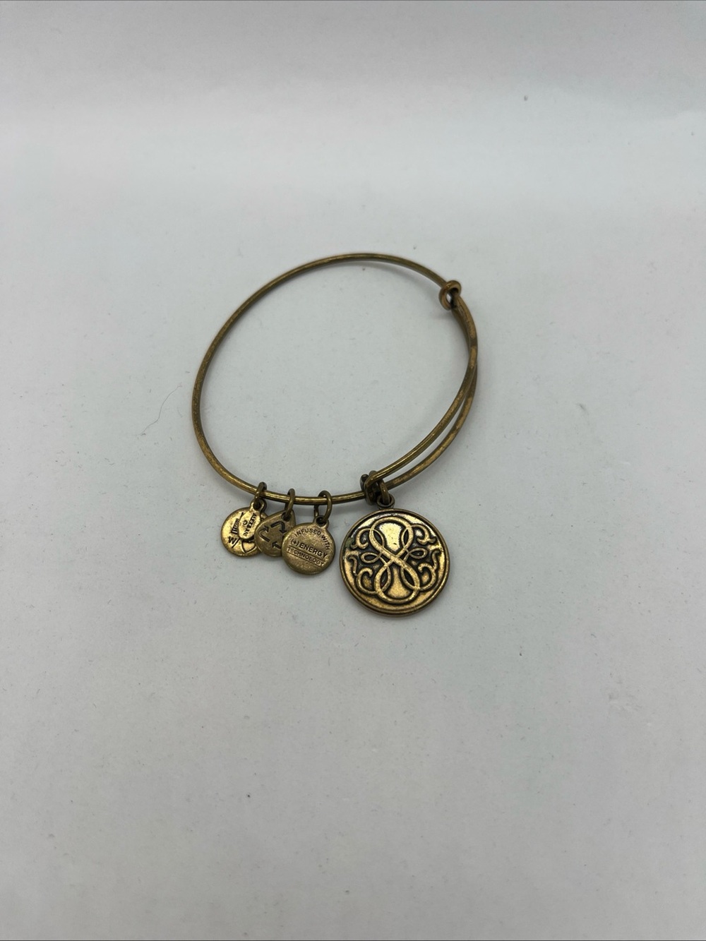 Alex & Ani Small Path Of Life Rafaelian Gold Charm Bangle Bracelet